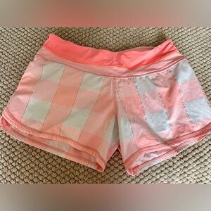 Lululemon Pink and White Athletic Shorts